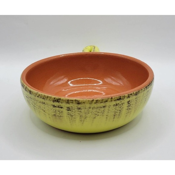 De Silva Yellow Terracotta Handled 5.5" Soup Casserole Crock Made in Italy - Picture 6 of 11